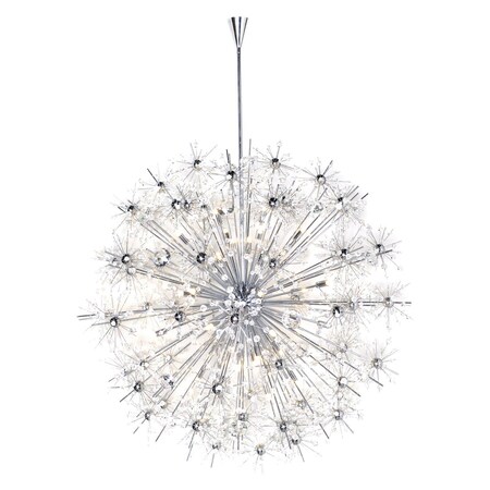 Maxim Fourty Light Polished Chrome Beveled Crystal Glass Up Chandelier 39747BCPC